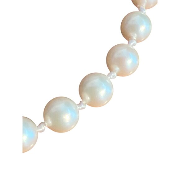 Vintage Marvella Faux Pearl Necklace Knotted Between Gold Tone Estate 18" - Picture 2 of 4